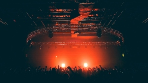 People enjoying a concert at the House of Blues in Orlando Florida.