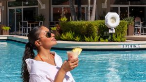 Self-Care at Hotel with drink from Harry's Poolside and Grill at Rosen Centre